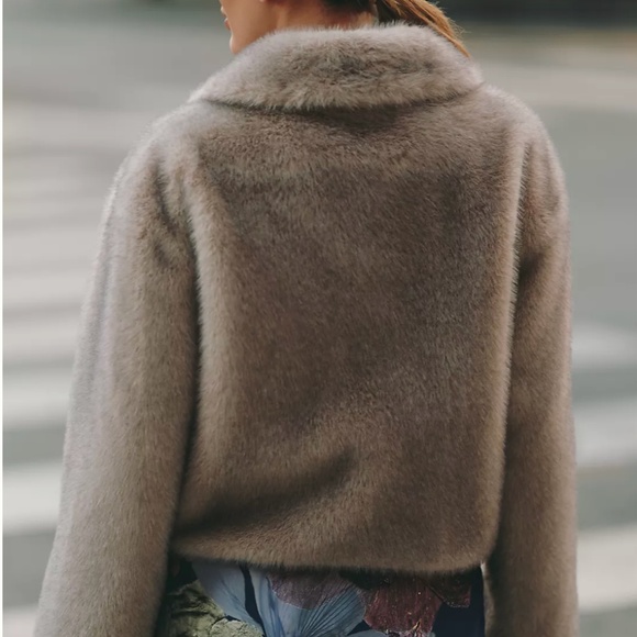 Maeve Cropped Faux Fur Coat - Picture 5 of 5